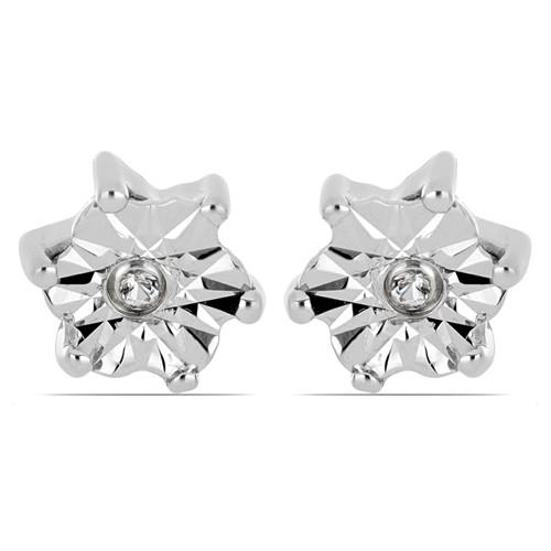 BUY REAL WHITE DIAMOND GEMSTONE EARRINGS IN 925 SILVER 